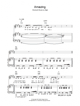 page one of Amazing (Piano, Vocal & Guitar Chords)