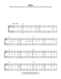 page one of Ruby (Beginner Piano)
