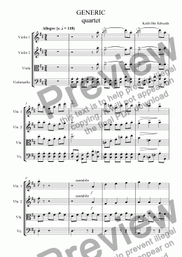 page one of String Quartet in D - 1. Allegro