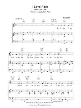 page one of I Love Paris (Piano, Vocal & Guitar Chords)