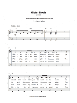 page one of Mister Noah (Piano, Vocal & Guitar Chords)