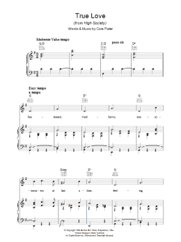 page one of True Love (from High Society) (Piano, Vocal & Guitar Chords)