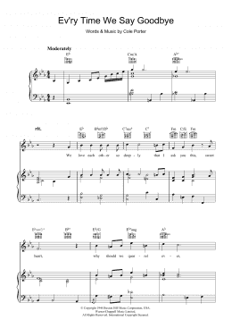 page one of Ev'ry Time We Say Goodbye (Piano, Vocal & Guitar Chords)