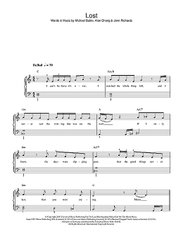 page one of Lost (Beginner Piano (Abridged))