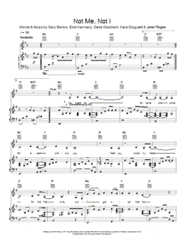 page one of Not Me, Not I (Piano, Vocal & Guitar Chords)
