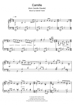 page one of Camille (from Camille Claudel) (Piano Solo)