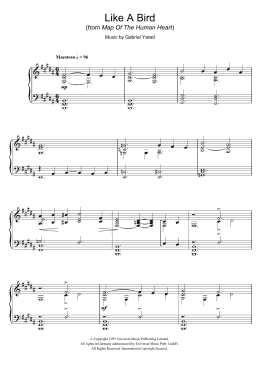 page one of Like A Bird (from Map Of The Human Heart) (Piano Solo)