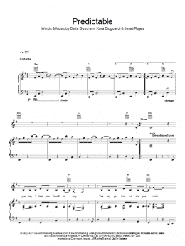 page one of Predictable (Piano, Vocal & Guitar Chords)