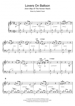 page one of Lovers On Balloon (from Map Of The Human Heart) (Piano Solo)
