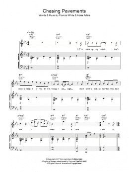 page one of Chasing Pavements (Piano, Vocal & Guitar Chords)