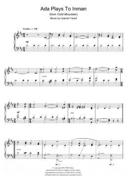 page one of Ada Plays To Inman (from Cold Mountain) (Piano Solo)