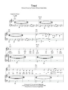 page one of Tired (Piano, Vocal & Guitar Chords)
