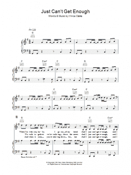 page one of Just Can't Get Enough (Piano, Vocal & Guitar Chords)