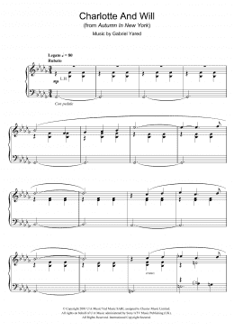 page one of Charlotte And Will (from Autumn In New York) (Piano Solo)