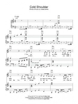 page one of Cold Shoulder (Piano, Vocal & Guitar Chords)