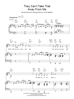 page one of They Can't Take That Away From Me (Piano, Vocal & Guitar Chords)