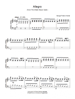 page one of Allegro (from The Water Music Suite) (Piano Solo)