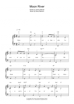 page one of Moon River (from Breakfast At Tiffany's) (Beginner Piano (Abridged))
