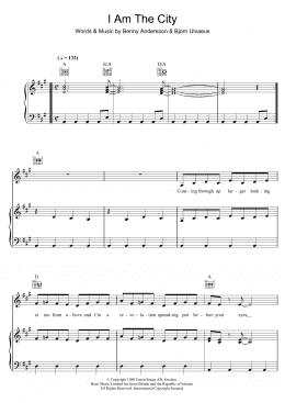page one of I Am The City (Piano, Vocal & Guitar Chords)