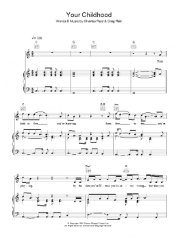 page one of Your Childhood (Piano, Vocal & Guitar Chords)