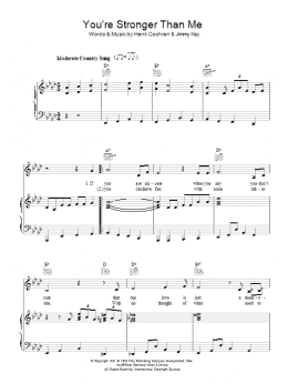 page one of You're Stronger Than Me (Piano, Vocal & Guitar Chords)