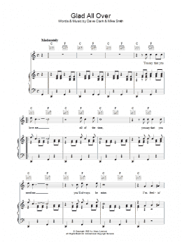 page one of Glad All Over (Piano, Vocal & Guitar Chords)