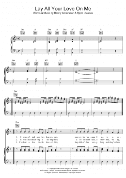 page one of Lay All Your Love On Me (Piano, Vocal & Guitar Chords)