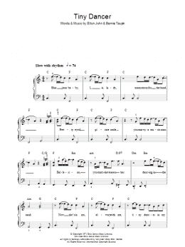 page one of Tiny Dancer (Easy Piano)