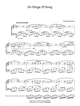 page one of On Wings Of Song (Easy Piano)