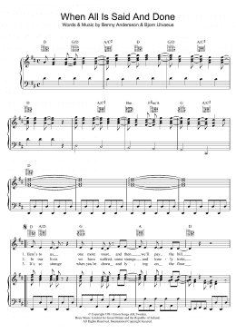 page one of When All Is Said And Done (Piano, Vocal & Guitar Chords)