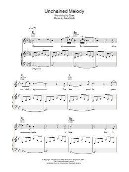 page one of Unchained Melody (Piano, Vocal & Guitar Chords)