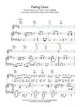 page one of Falling Down (Piano, Vocal & Guitar Chords)