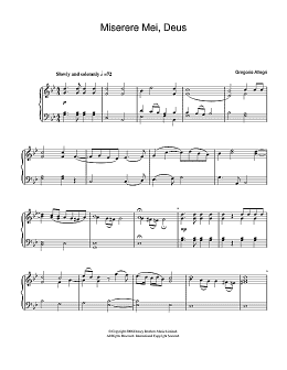page one of Miserere Mei Deus (Easy Piano)