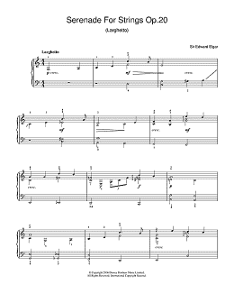 page one of Serenade For Strings Op.20 (Larghetto) (Easy Piano)