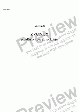 page one of ZVONKY (Bluebells) pro dětský sbor a zvonkohru (Czech words)