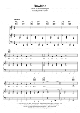 page one of Rawhide (Piano, Vocal & Guitar Chords)