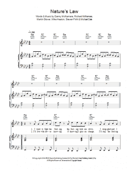 page one of Nature's Law (Piano, Vocal & Guitar Chords)