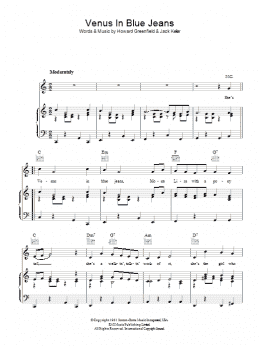page one of Venus In Blue Jeans (Piano, Vocal & Guitar Chords)