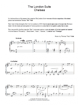 page one of Chelsea (from The London Suite) (Piano Solo)
