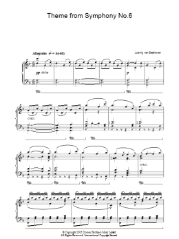 page one of Symphony No.6 (Pastoral), 5th Movement (Piano Solo)