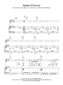 page one of Speed Of Sound (Piano, Vocal & Guitar Chords)