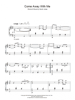 page one of Come Away With Me (Piano Solo)