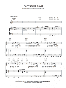 page one of The World Is Yours (Piano, Vocal & Guitar Chords)