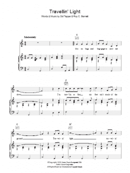 page one of Travellin' Light (Piano, Vocal & Guitar Chords)