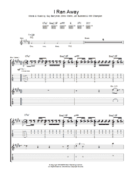page one of I Ran Away (Guitar Tab)