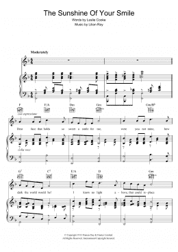 page one of The Sunshine Of Your Smile (Piano, Vocal & Guitar Chords)