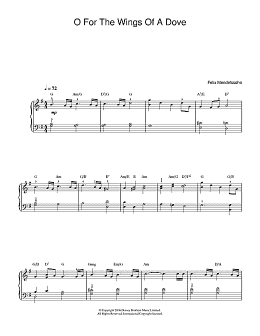 page one of O For The Wings Of A Dove (Beginner Piano (Abridged))