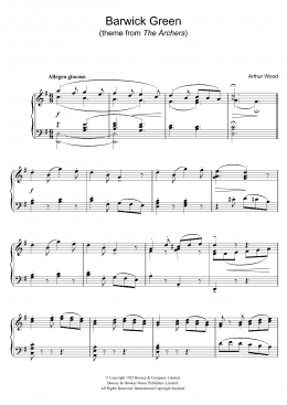 page one of Barwick Green (theme from The Archers) (Piano Solo)