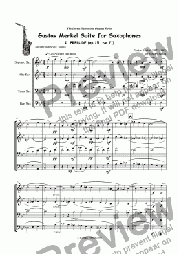 page one of Gustav Merkel Suite for Saxophones