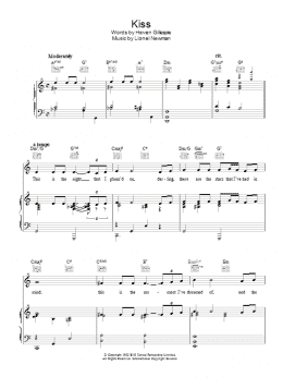 page one of Kiss (Piano, Vocal & Guitar Chords)